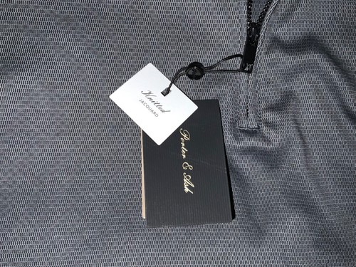Porter & Ash Knitted Jacquard Cotton Blend Men's Polo Shirt Size M NWT - Picture 7 of 9