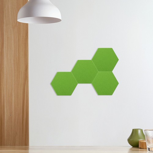 12 Pcs Soundproof Felt Decorative Panel Office Hexagon Pin Board Bulletin