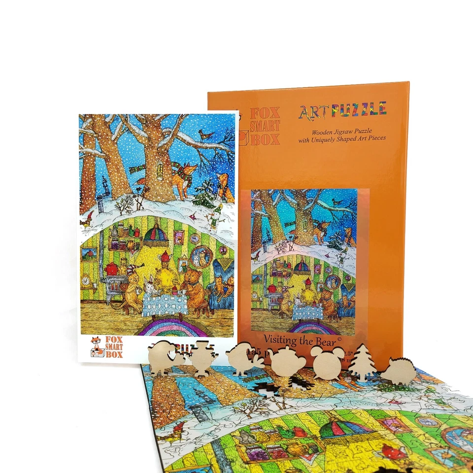 Rompecabezas de madera para adultos de FoxSmartBox - 195 piezas - Visiting the Bear Foto 3 de 4