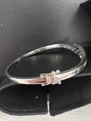 Bracciale Cerniera Oro Bianco 14K Naturale Tondo H/SI Diamante 1.00CTW 18.1GR - Foto 19 di 22