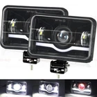 Pair 4x6'' LED Work Lights Spot Driving Fog Headlight DRL + Mounting Brackets