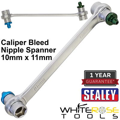 #ad Sealey Double End Brake Bleeder Spanner 10 x 11mm Caliper Bleed Nipple Service GBP 20.95