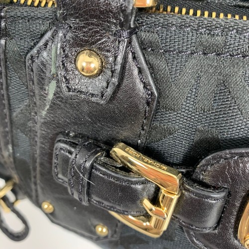 Bolso de hombro Michael Kors Gansevoort negro de lona/cuero + herrajes dorados - Imagen 3 de 23