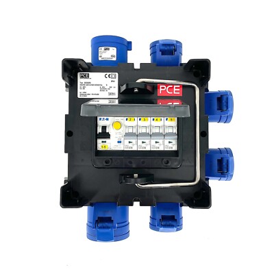 PCE IMST Stromverteilungsbox 32Amp 240V einphasige Distro IP44 MCB/RCBO
