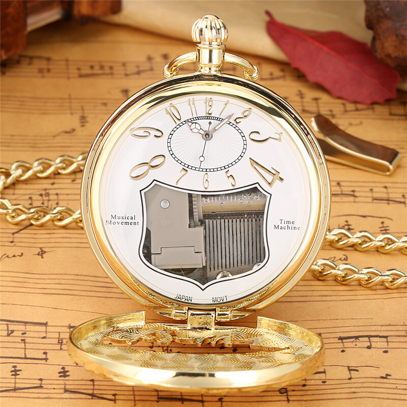 Orologio Da Tasca Steampunk Treno A Vapore Musicale - Carica Manuale Quarzo - Unisex