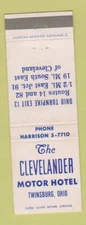 Matchbook Cover - Clevelander Motor Hotel Twinsburg OH