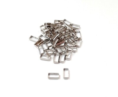 20 mm flach Hundehalsband Schlaufe vernickelt rechteckig Metallband Halter für Gurtband