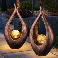 Solarleuchte AußEnlampe Solarlampe Gartendeko Bronze Kugel Akku Led 2Er Set