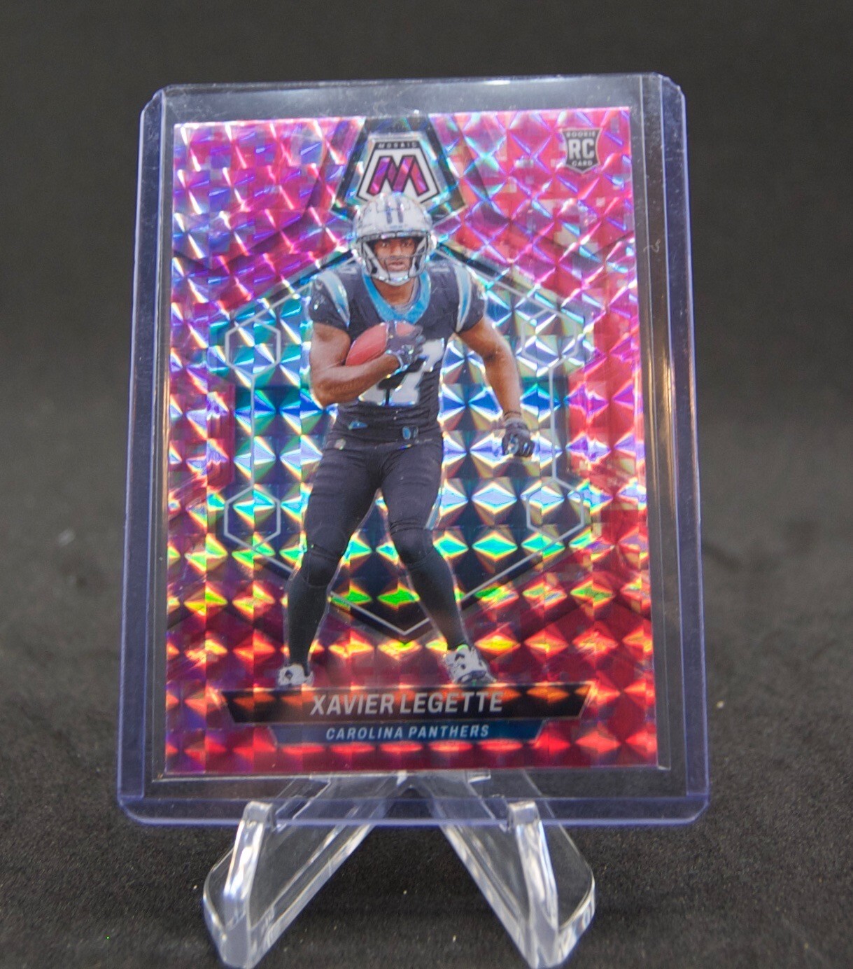 2024 Panini Mosaic - Rookies Pink Camo Mosaic Prizm #332 Xavier Legette (RC)