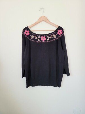 Torrid Old Tag Embroidered Knit Top Size 2