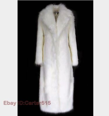 New Women's Full Length Faux Fox Fur Coat Overcoats Thicken Fluffy Parka Winter