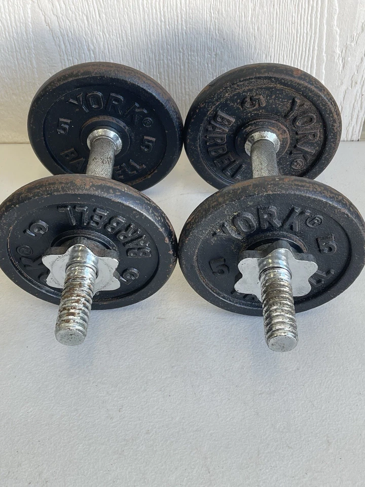 York Barbell Mancuerna Estándar Vintage 4 5 lb # Pesas Manijas Collares Bloques Foto 2 de 4
