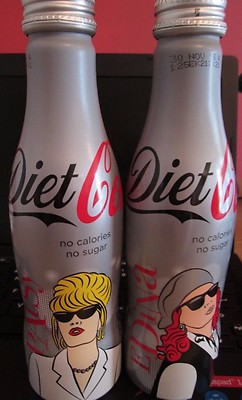 2 AB FAB DIET COKE FLASCHEN 250ML Limited Edition NEU & VERSIEGELT