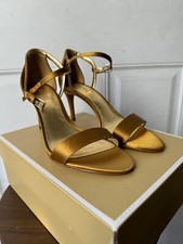 Michael Kors Simone Mid Sandals Satin Marigold Size 6M