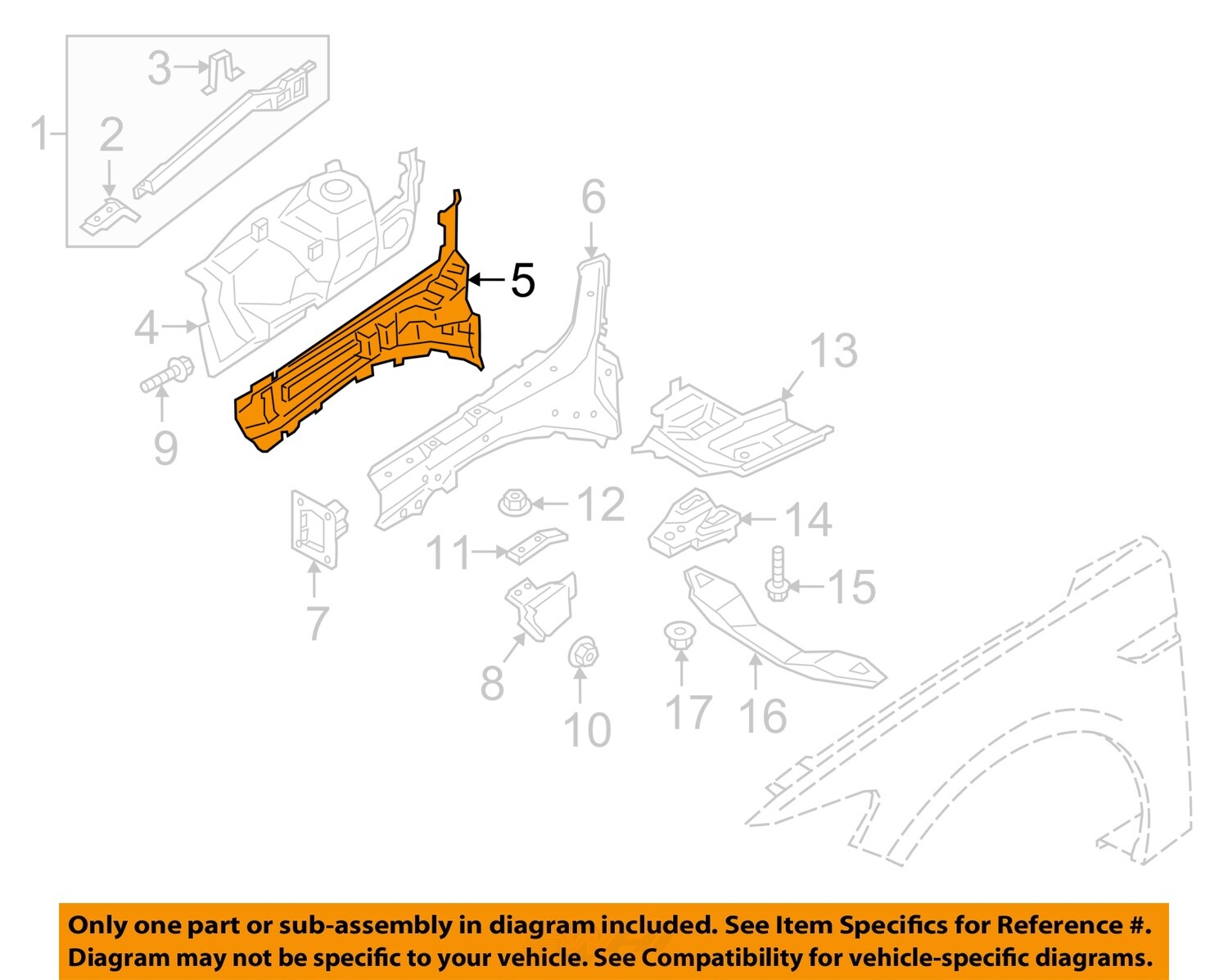 FORD OEM 17-20 Continental Structural Components Rails-Outer Rail G3GZ16054A