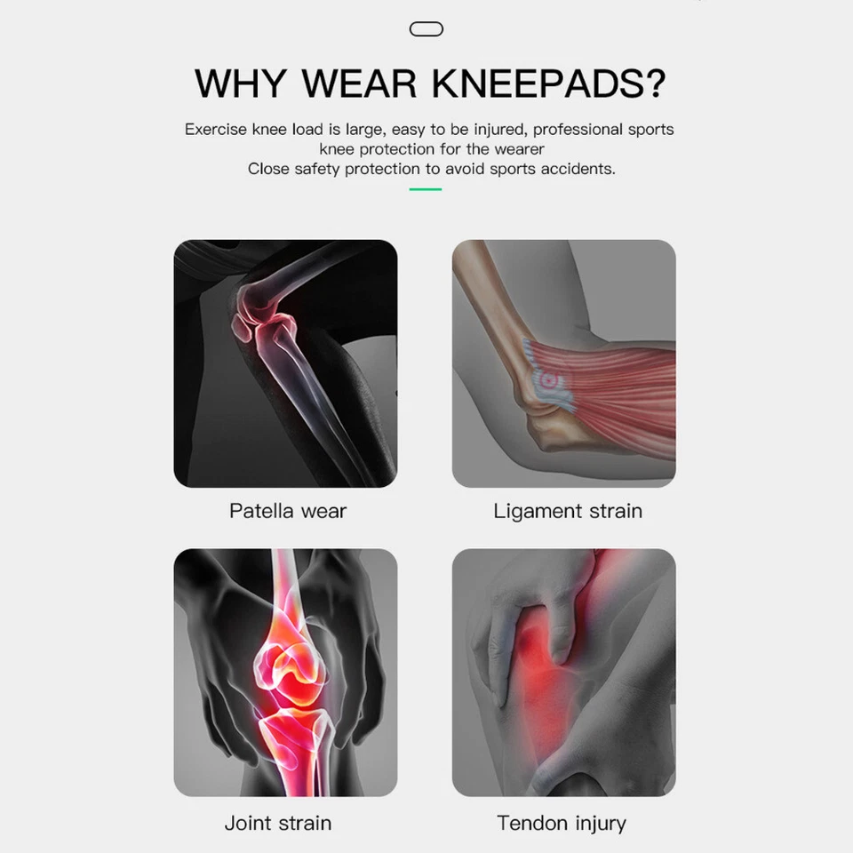 1 Pcs Basketball Knee Brace Sports Breathable Elastic Leg Knee Support Wrap US - Image 3 of 4