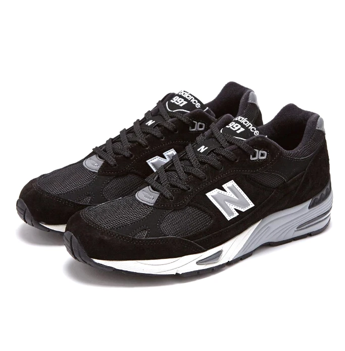 New Balance 991 Made in UK Black Silver Standard Sneakers M991EKS