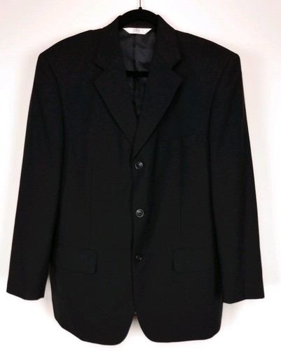 Versini Men's 100% Wool Sports Coat Blazer Pant Set Size 40S Black, Chest: 43.5" - 第 1/12 張圖片