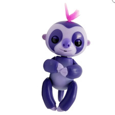 Wow Wee Fingerlings Interactive Monkey Pet Figure 4 in Purple Monkey Pink Hair