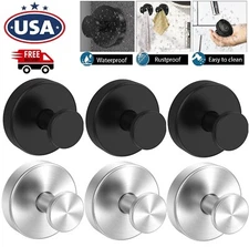 4× Suction Cup Hooks Waterproof Shower Hooks Bathroom Towel Hanger Punch-Free US