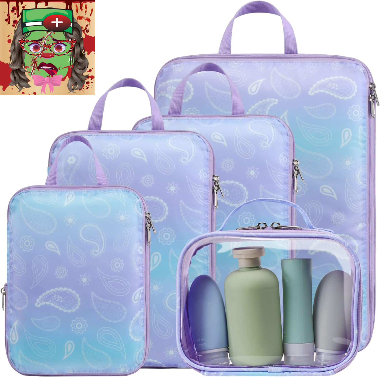 Compression Packing Cubes for Travel Women - Travel Bags Luggage Organizers-image