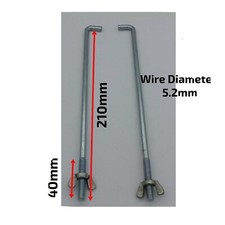 Car Battery Hook Clamp Metal Battery Hold Down Bolt 5.2mm x 210mm  x2pc