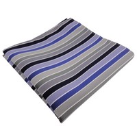 SchöNes Einstecktuch In Blau Dunkelblau Grau Silber Gestreift - Tuch Polyester