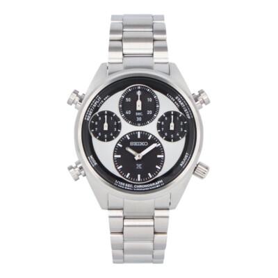 SEIKO PROSPEX SFJ001P1 SFJ001 Men Solar Chronograph SPEEDTIMER Metal Silver