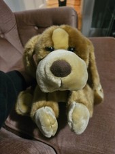 Vintage 2000 Toys R Us Animal Alley Laying Brown Darby Puppy Dog Large Plush 14  