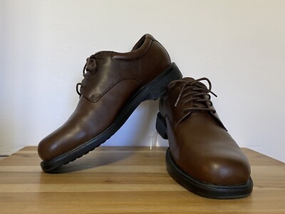 Rockport Margin Men's Brown Leather Lace Up Oxford Work Dress Shoe Size 10  XW