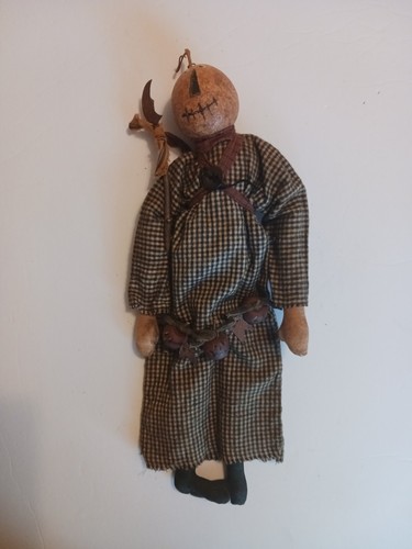 Vintage Primitive Volkskunst Halloween Stoffpuppe - Bild 3 von 20