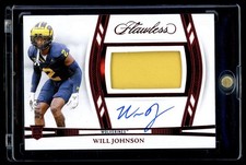 2025 Panini Flawless Collegiate Will Johnson Rookie Patch Auto RPA RC Ruby /20