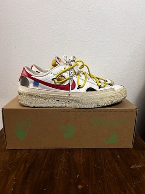 Nike Men's Off-White Blazer Low White/University Red, Size 9