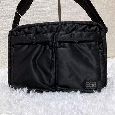 #ad #ad PORTER Tanker Black Nylon 2Layer Shoulder Crossbody Bag Yoshida Japan Made Used $245.77