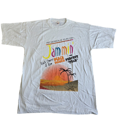 Vintage 90s I'm Serious Fun on Jammin T-Shirt Extra Large XL Beach Promo Weiß Neu
