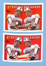 1988 Topps Eddie Murray Lot (x2) #4 Record Breaker HOF - Error Box & Corrected