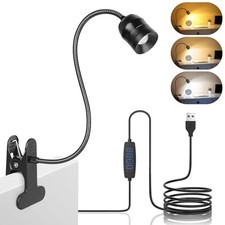 LED Reading Lights for Bed Headboard, 360 Gooseneck Zoomable Clip Light 1
