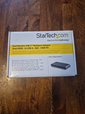 Startech.com/Dual Monitor USB-C Multiport Adapter/Dual HDMI/PART #DK30C2HAGPD