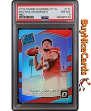 2017 Patrick Mahomes Panini Donruss Optic Red RC Rookie /99 #177 PSA 8 NM-MT