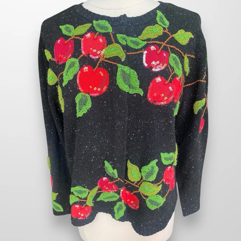 VTG Philip & Jane Gordon Fall Apple Womens Cardigan  Knit Sweater Medium - Image 2 of 4