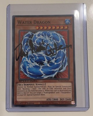 Signed Dan Green Water Dragon Card  yugi  Yu-Gi-Uh! Trading Card Game 1996 Auto