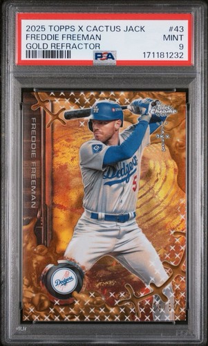2025 Topps Chrome Cactus Jack  - Freddie Freeman #43 Gold Refractor /50 PSA 9