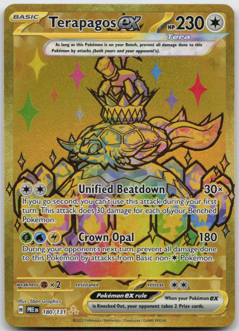 Terapagos ex 180/131 Holo Hyper Rare Prismatic Evolutions Pokemon TCG NM