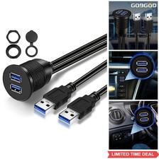 USB 3.0 Car Flush Mount Cable USB A Male to Female Waterproof Dash Panel