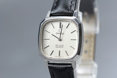 Vintage 1979 Omega De Ville Quartz Push Crown Silver Linen Dial Women's Cal.1353