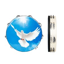 Peace Dove Double Row Bells Tambourine Handheld Tambourine Drum Bells Music Toy