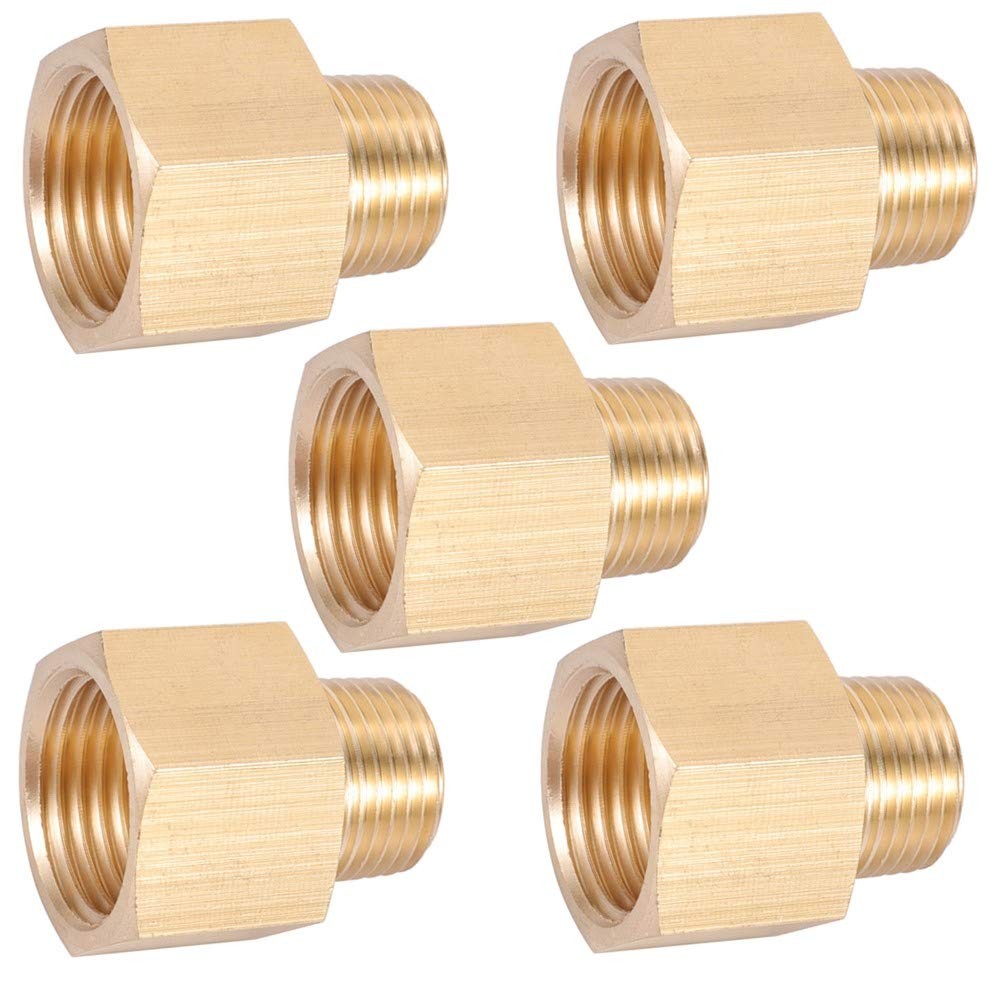 Brass Pipe Fitting,3/8 Inch NPT Male to 1/2 Inch NPT Female Brass Pipe Hose T...
