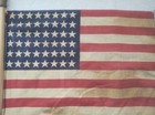 Vintage 48-Star American Flag Stars & Stripes on Wooden Staff Pole — photo 1