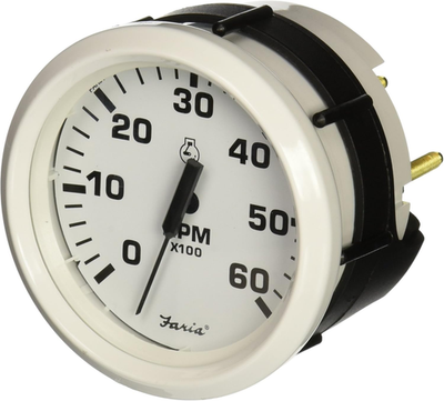 #ad 3003.3484 33103 Dress Tachometer 6000 RPM Gas 4quot; White $67.38