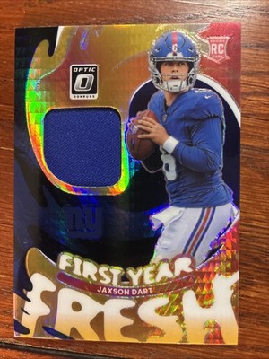2025 Optic Jaxson Dart Rookie First Year Fresh Patch #FYFBH-JDA (RC) Giants